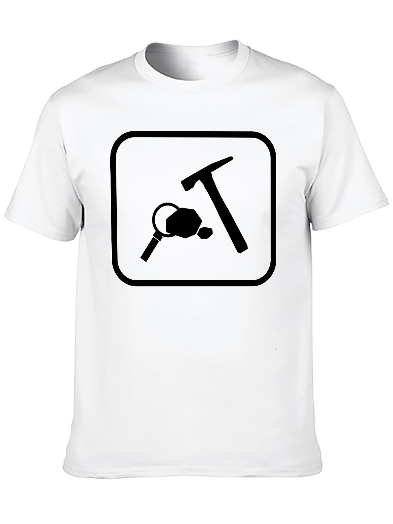Miner T-Shirt: Geology Hammer & Magnifier Design