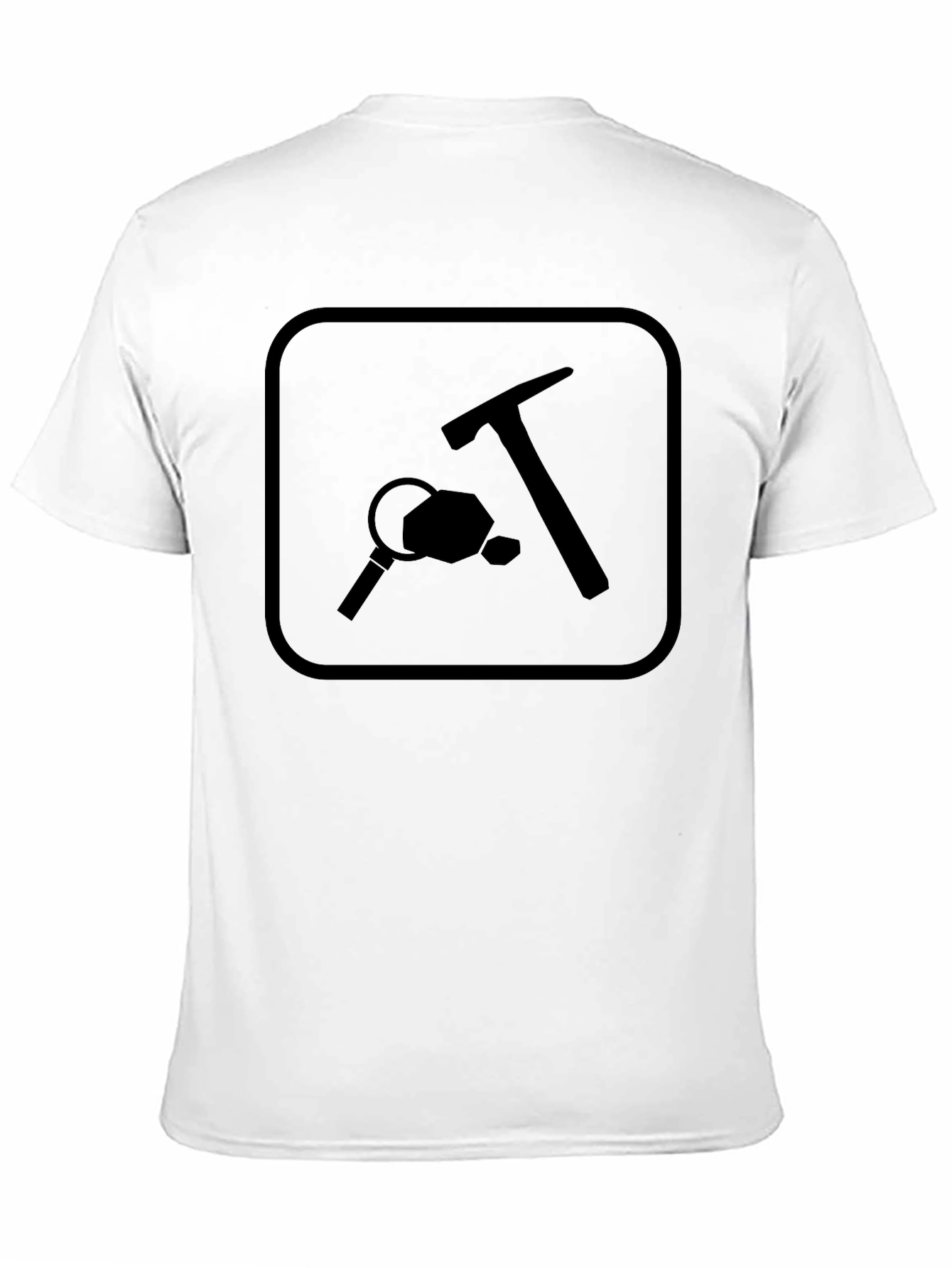 Miner T-Shirt: Geology Hammer & Magnifier Design