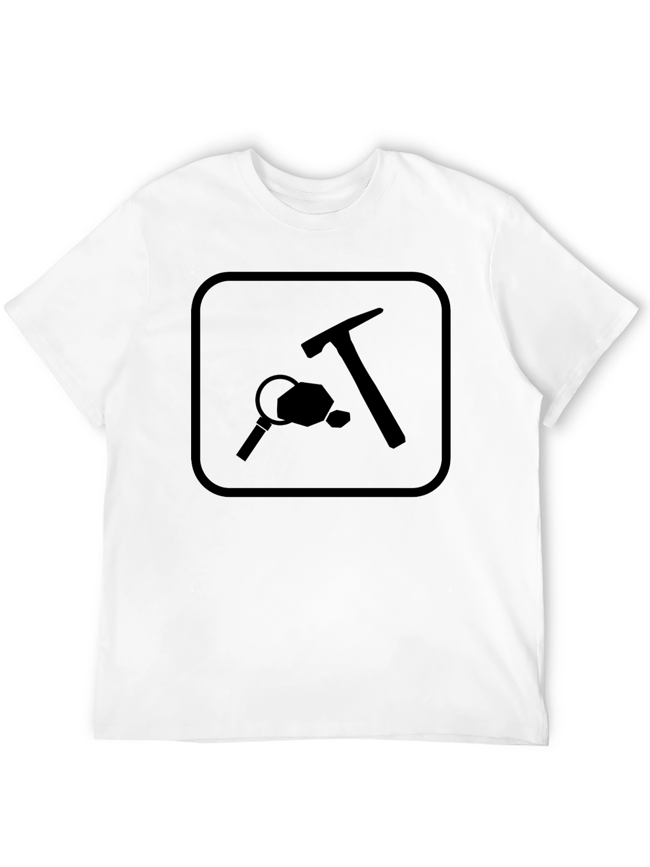 Miner T-Shirt: Geology Hammer & Magnifier Design