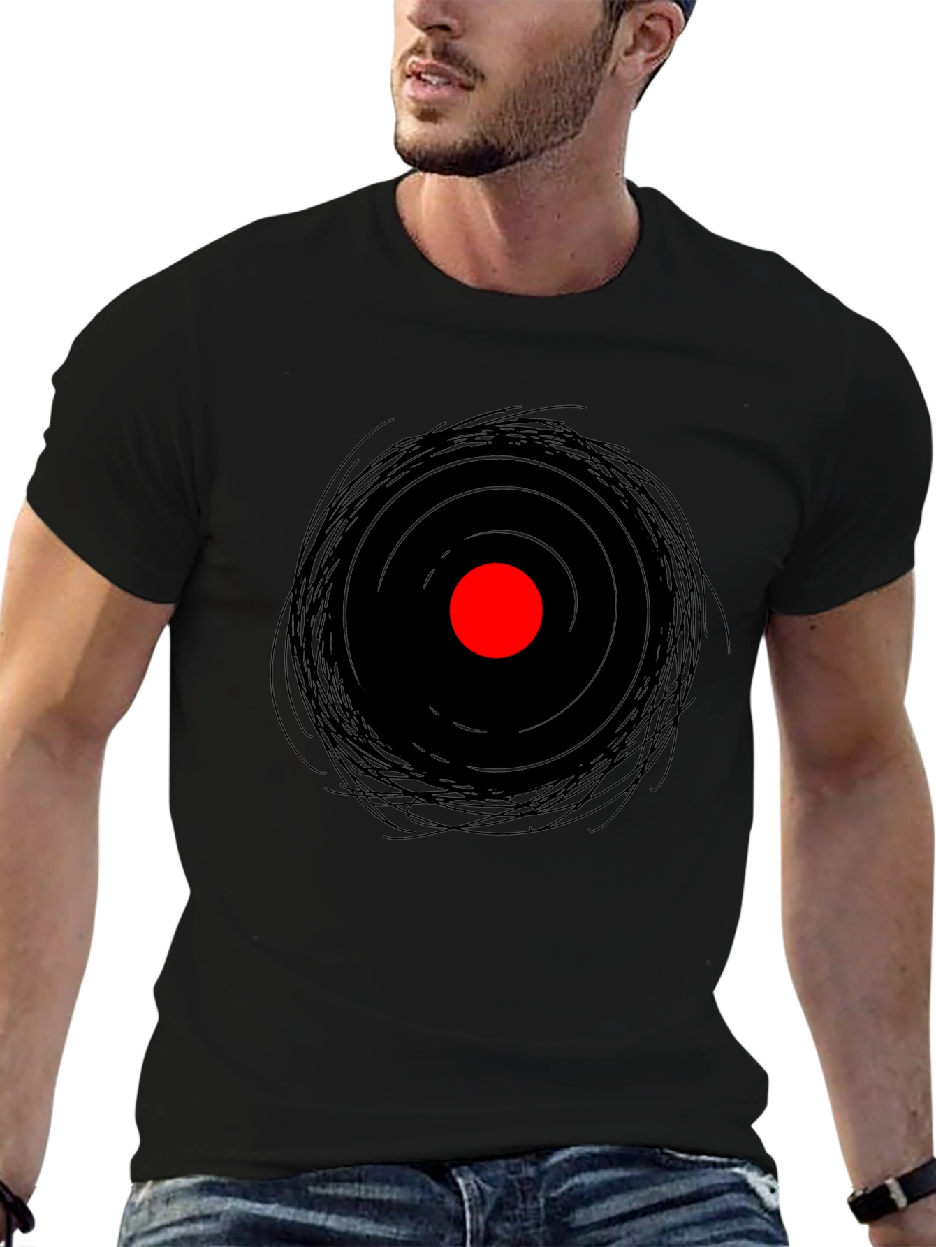 Abstract Eye Graphic Tee - Mens Black T-Shirt