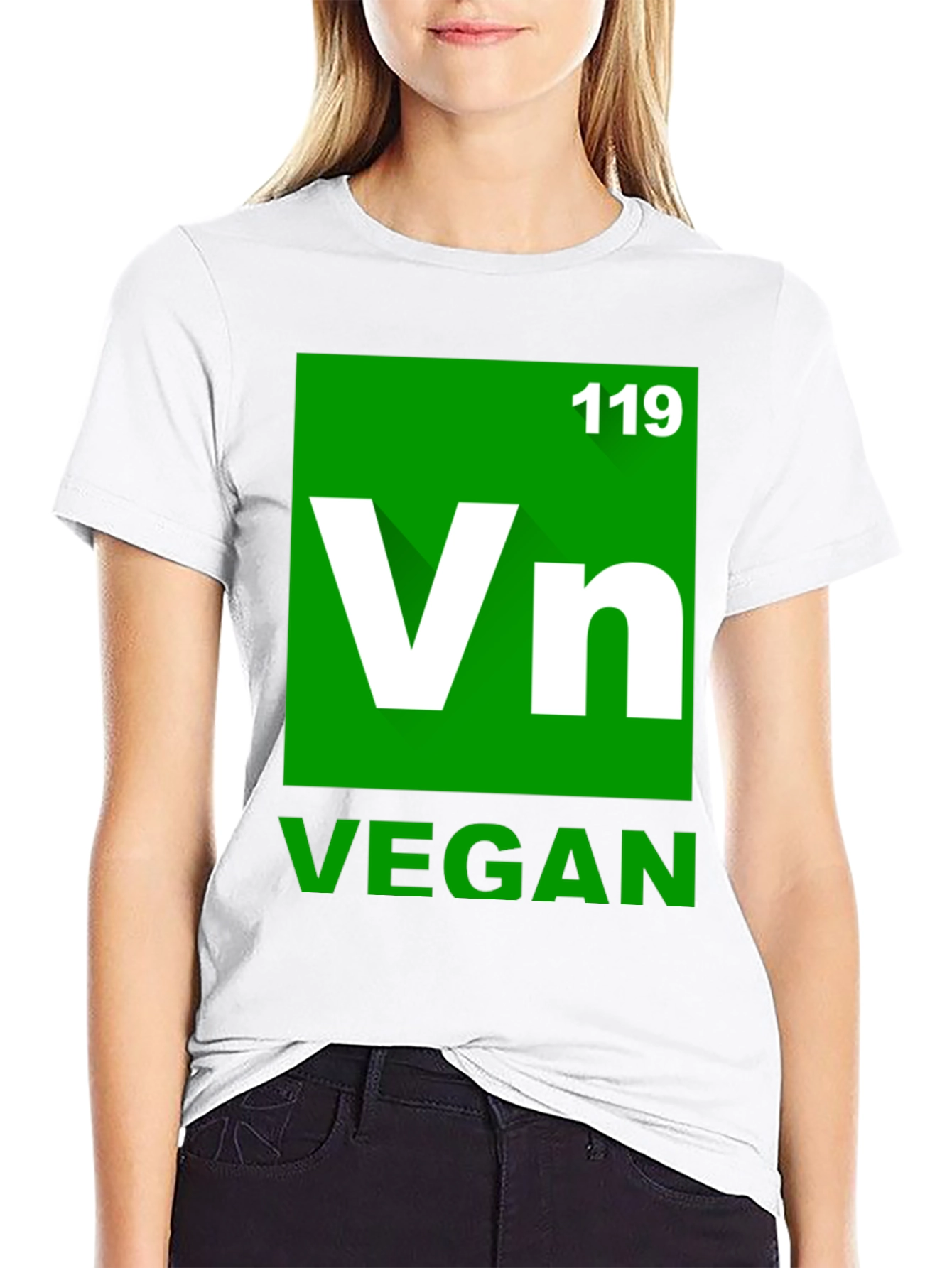 Vegan Periodic Table Style Black T-Shirt
