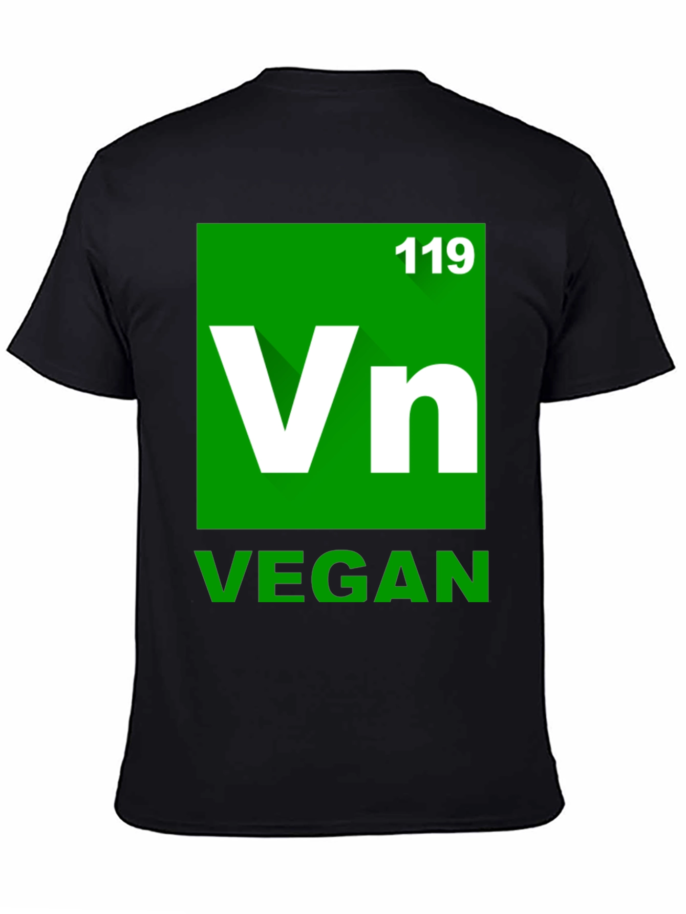 Vegan Periodic Table Style Black T-Shirt