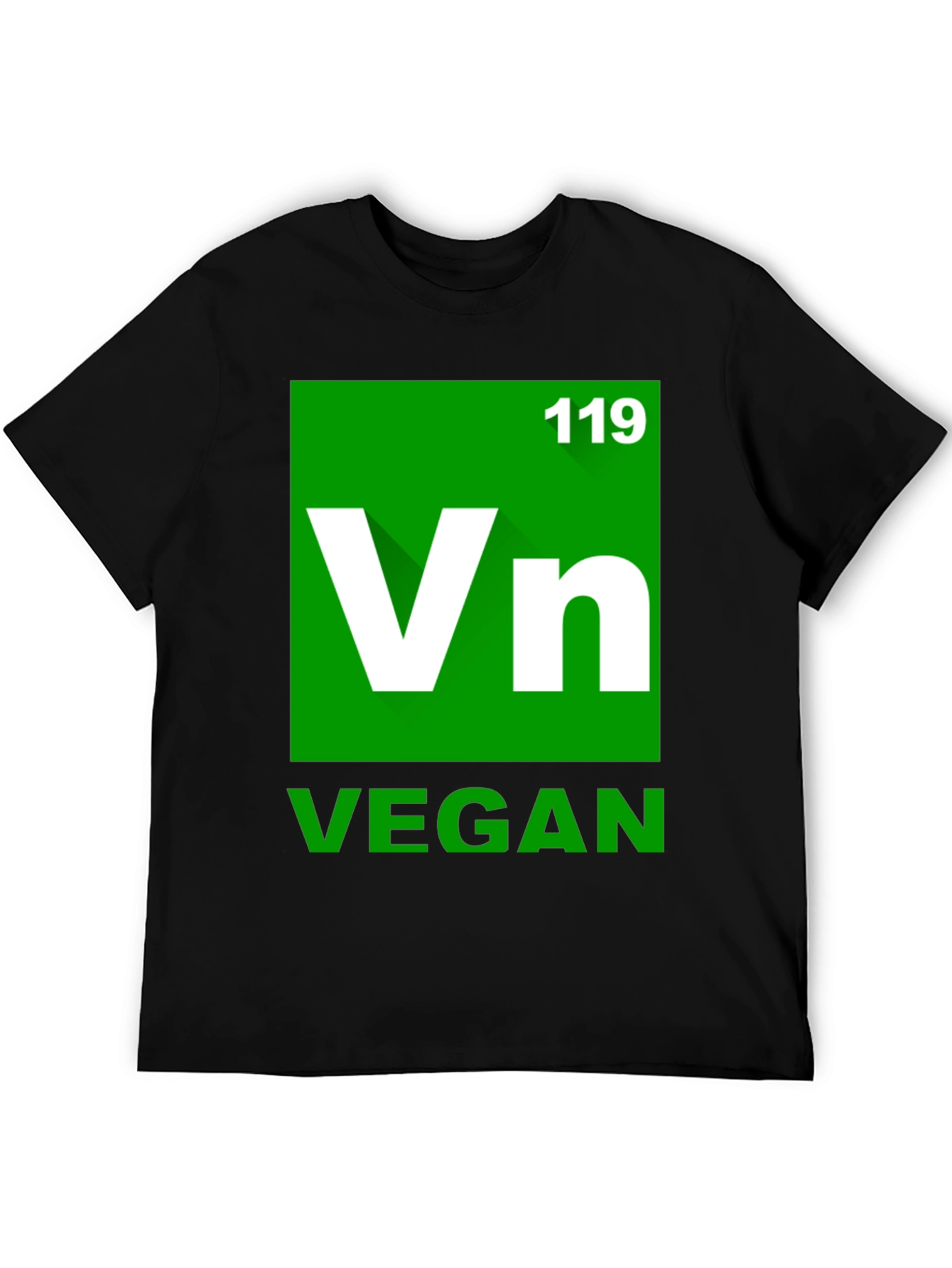 Vegan Periodic Table Style Black T-Shirt