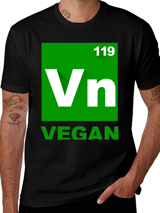Vegan Periodic Table Style Black T-Shirt