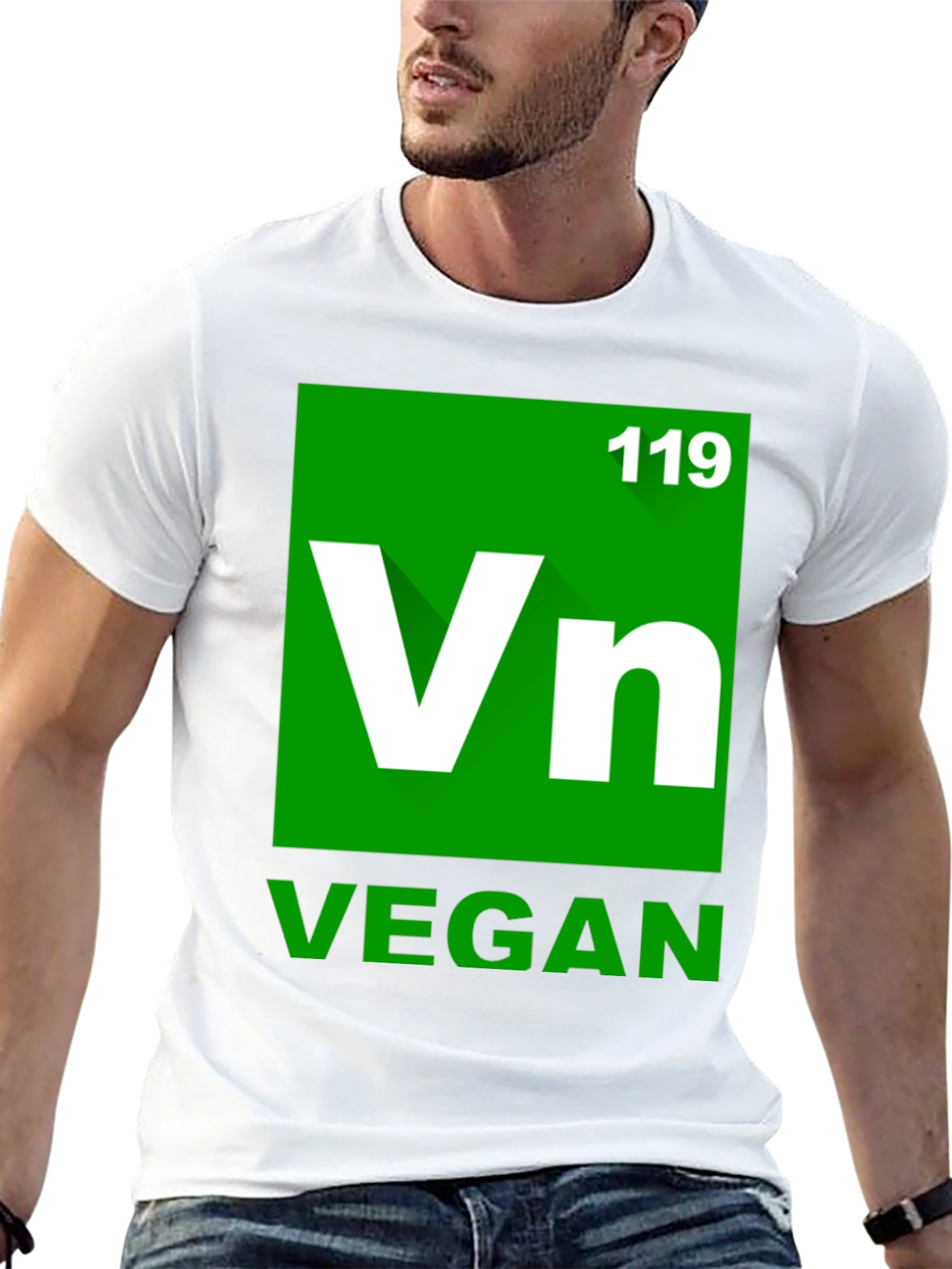 Vegan Periodic Table Style Black T-Shirt