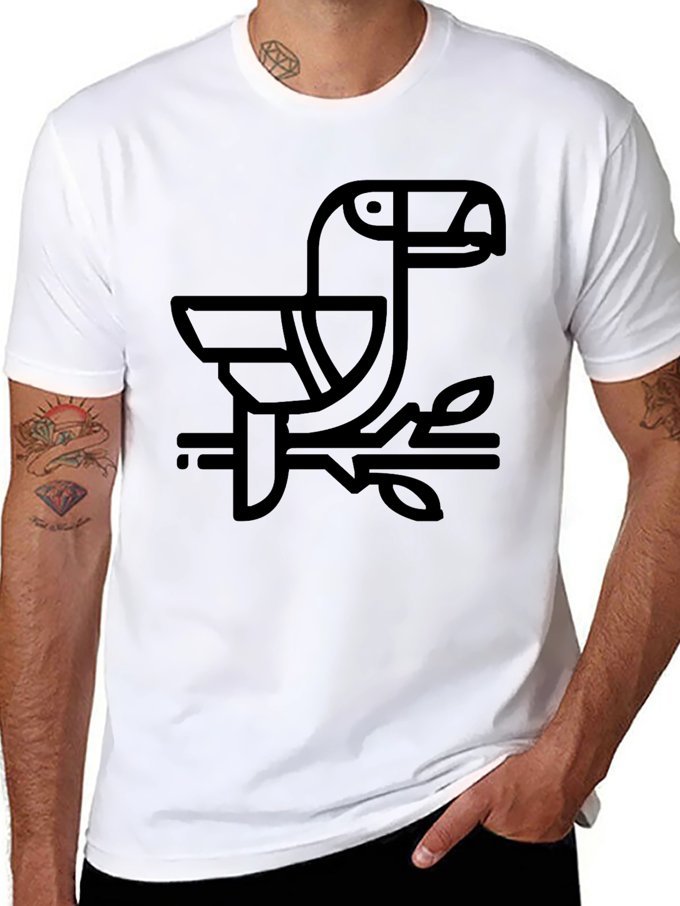 Modern Toucan Graphic Tee - Black