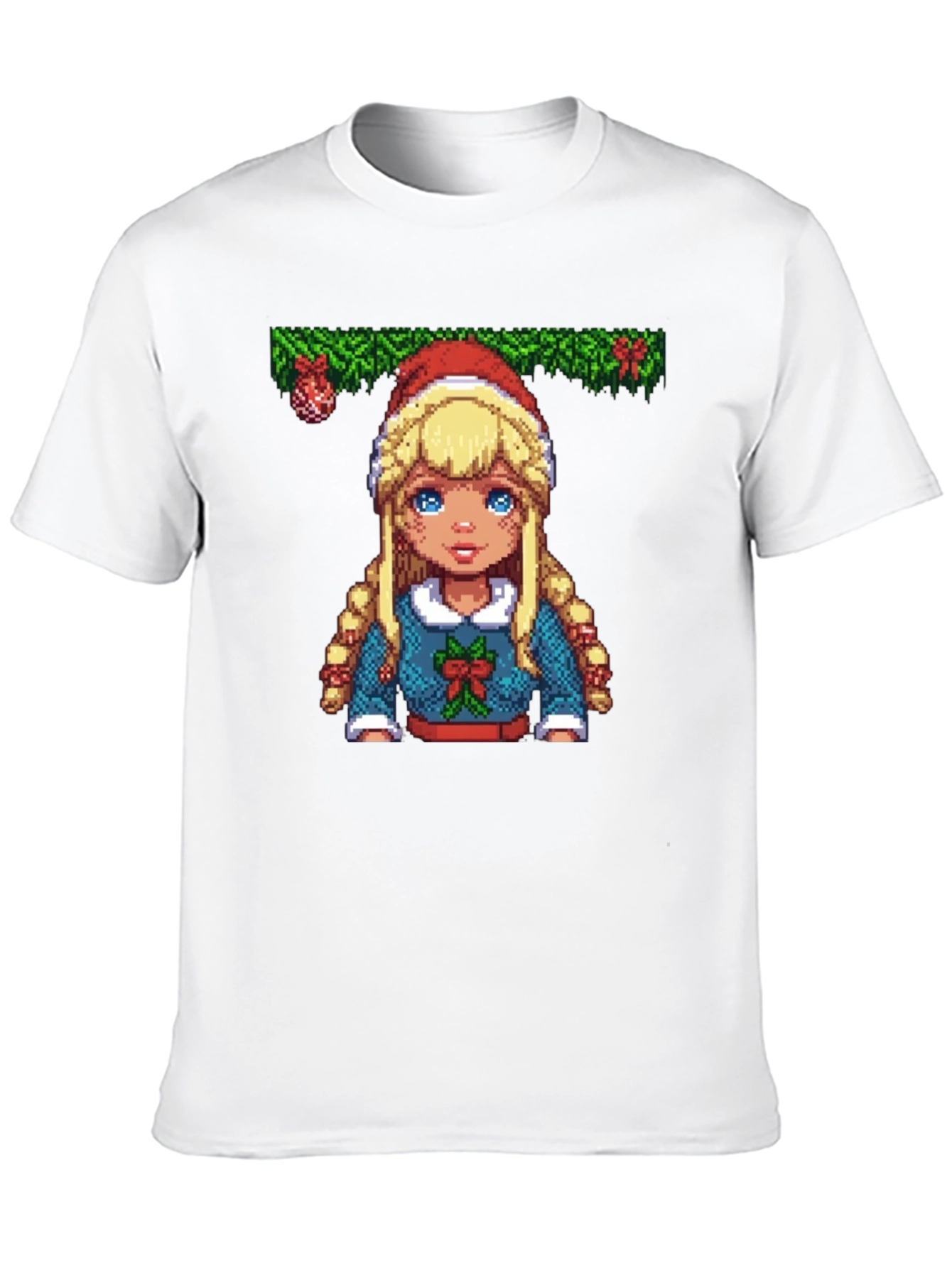Pixel Art Christmas Girl T-Shirt