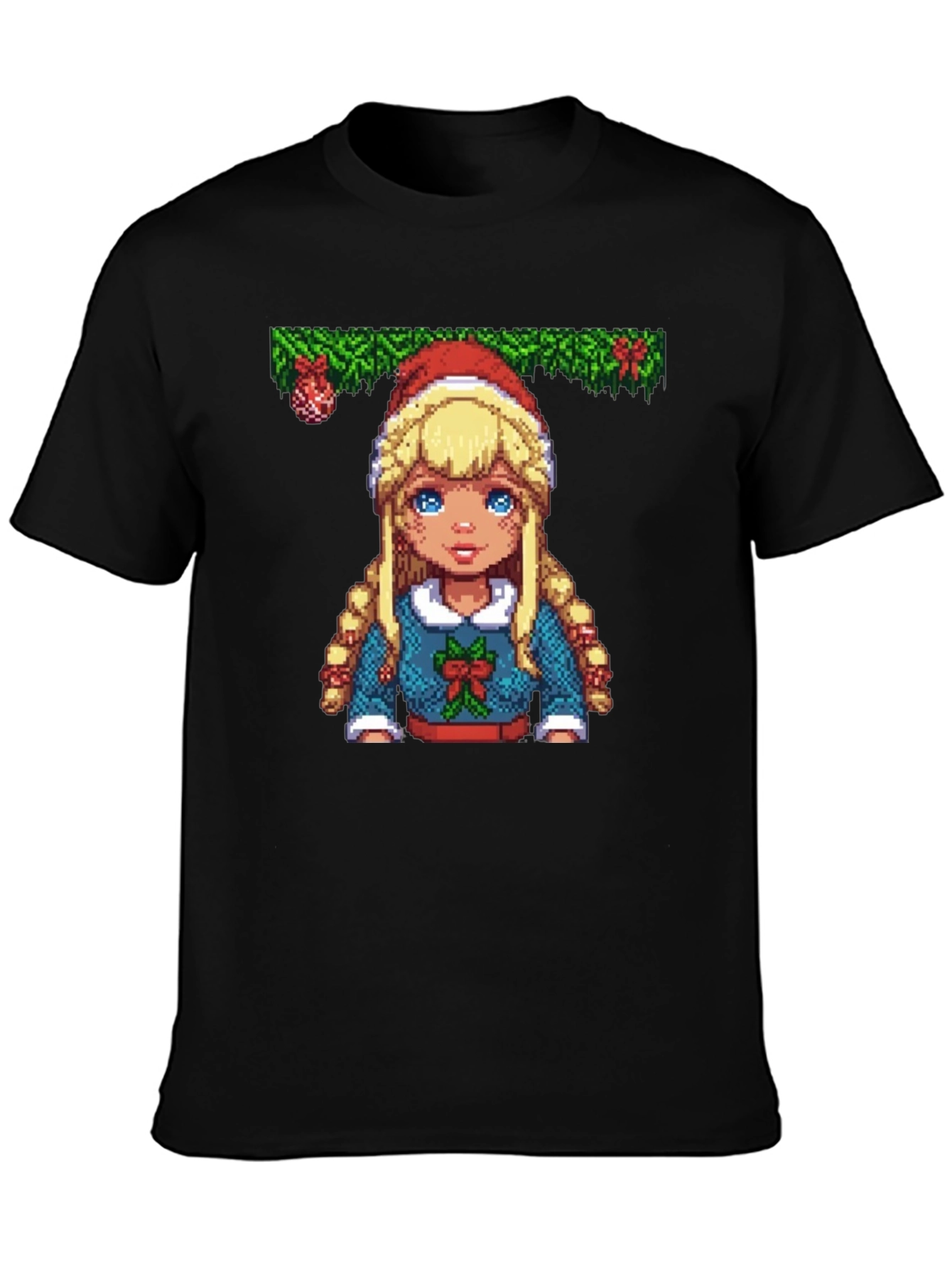 Pixel Art Christmas Girl T-Shirt