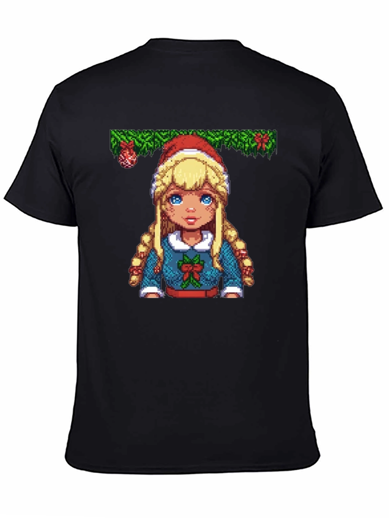 Pixel Art Christmas Girl T-Shirt
