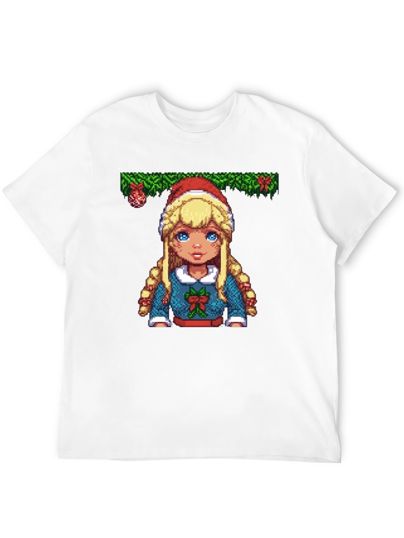 Pixel Art Christmas Girl T-Shirt