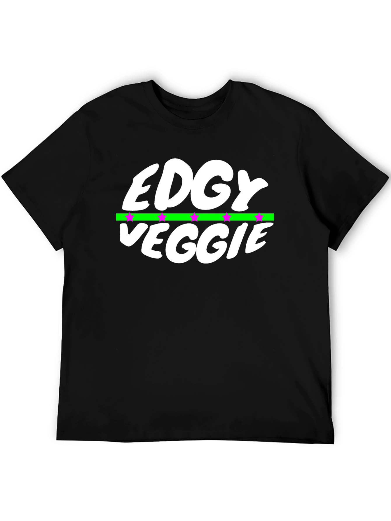 Edgy Veggie Graphic T-Shirt - Black