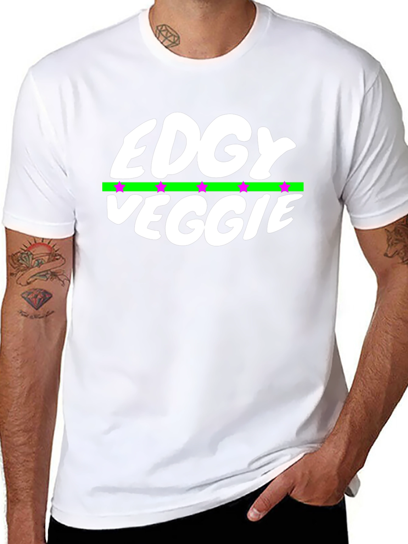 Edgy Veggie Graphic T-Shirt - Black