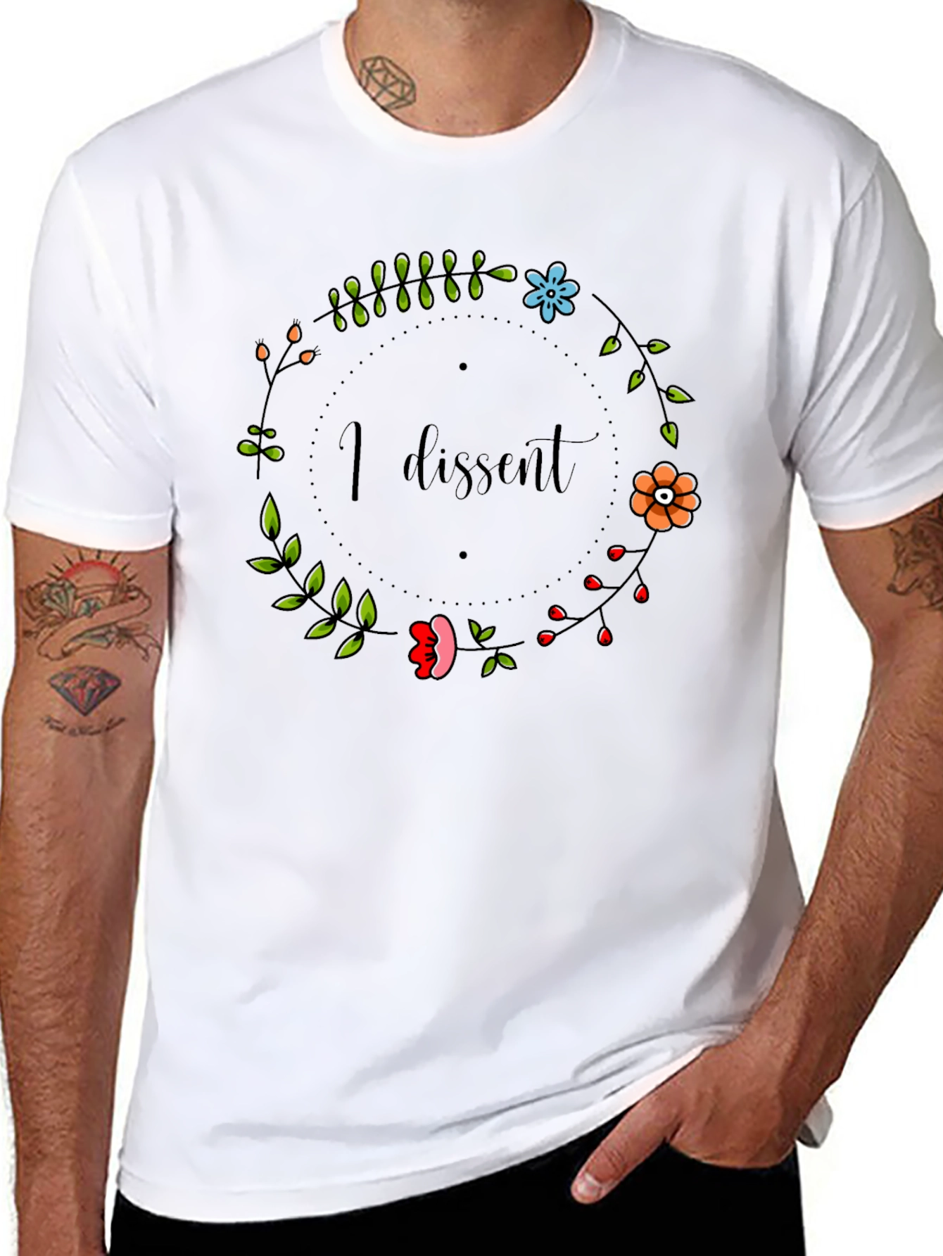 I Dissent Floral T-Shirt - Black