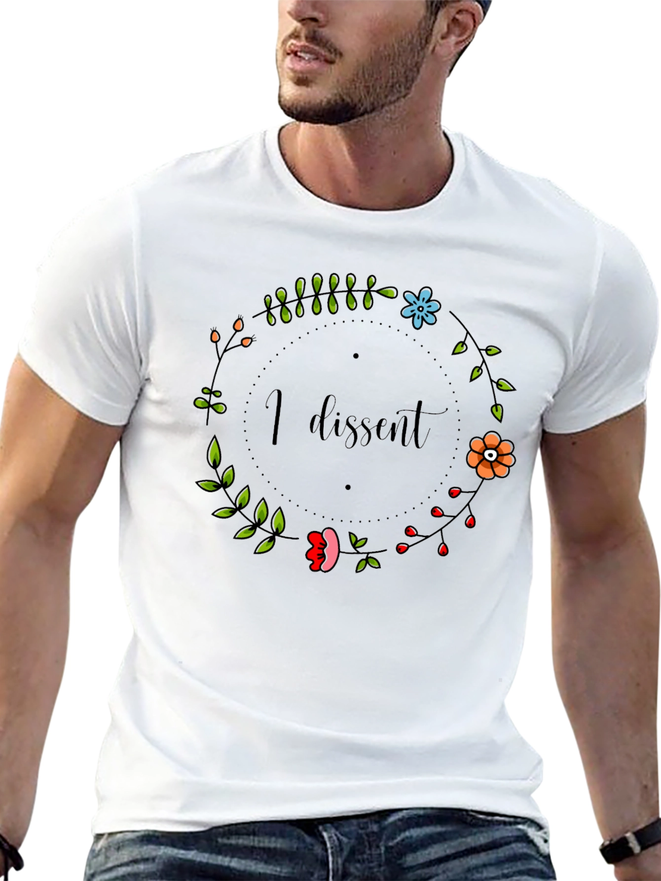I Dissent Floral T-Shirt - Black