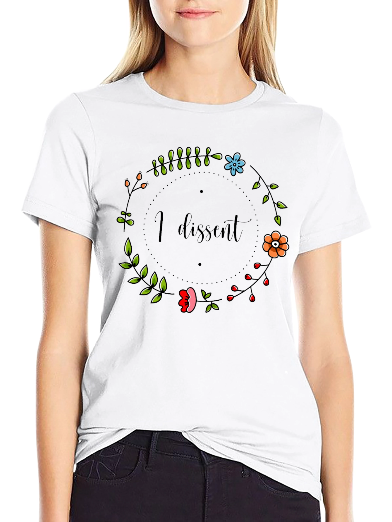 I Dissent Floral T-Shirt - Black