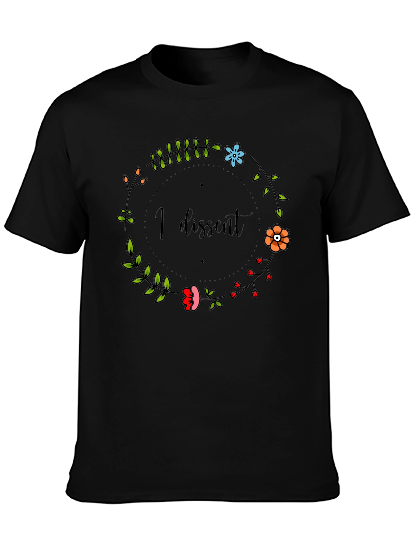 I Dissent Floral T-Shirt - Black