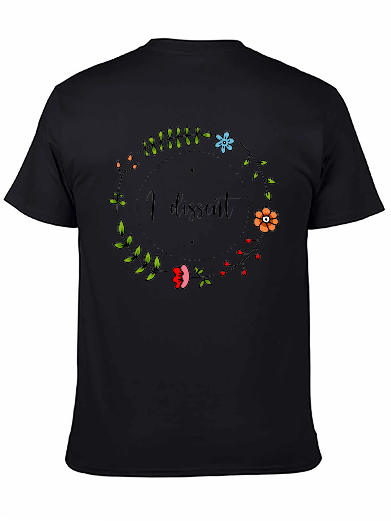I Dissent Floral T-Shirt - Black
