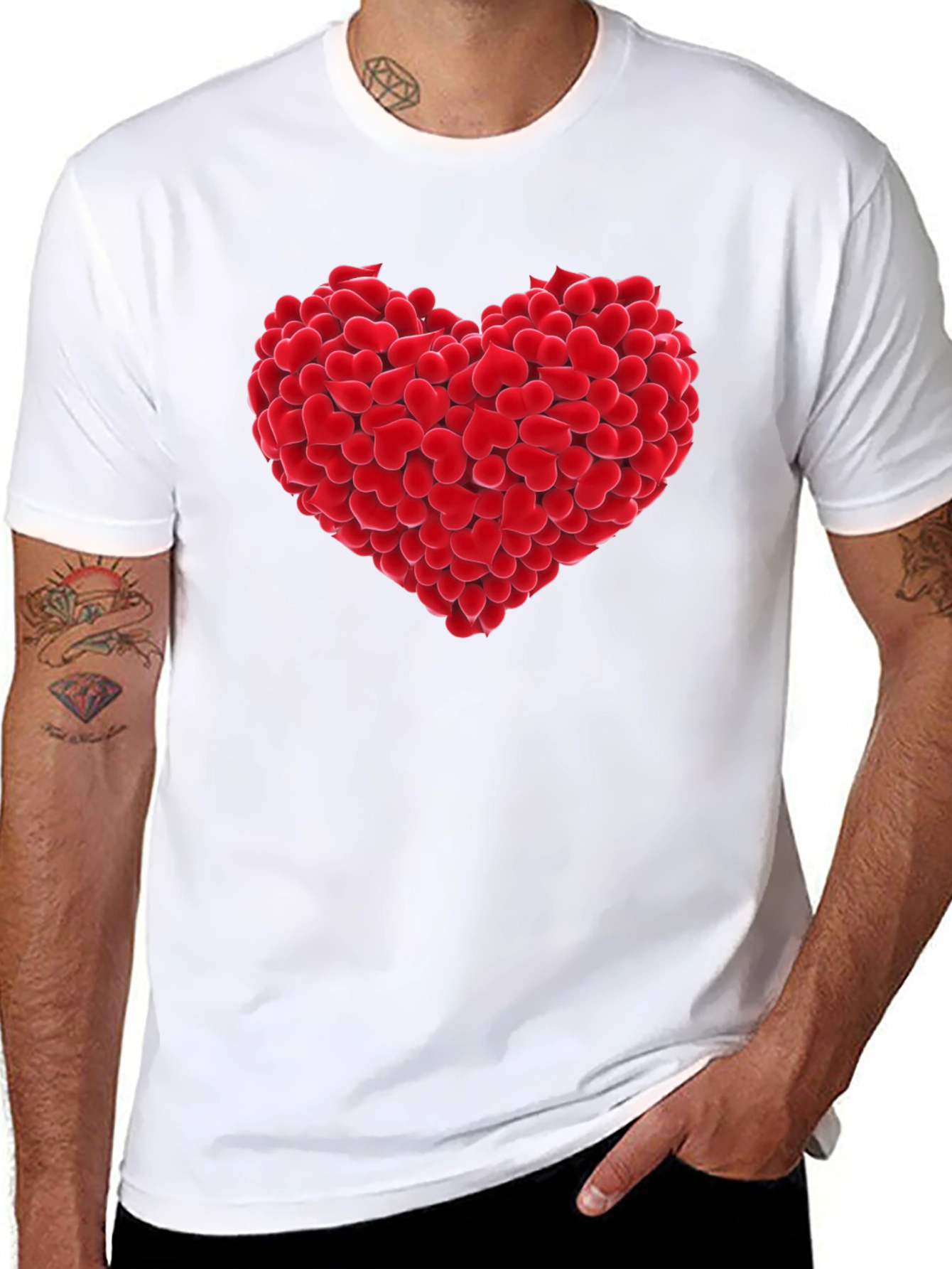 Heart of Hearts Graphic Tee - Black Cotton T-Shirt