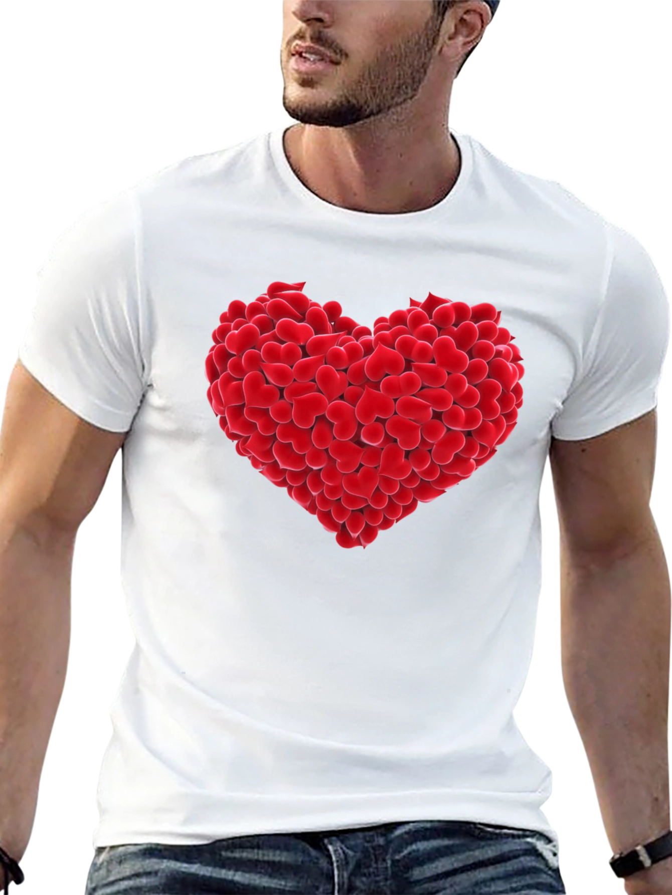 Heart of Hearts Graphic Tee - Black Cotton T-Shirt