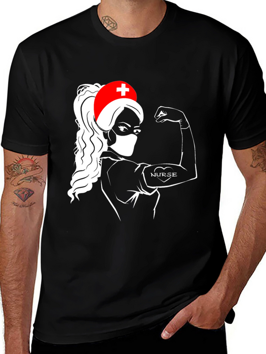 Nurse Power T-Shirt - Black Graphic Tee
