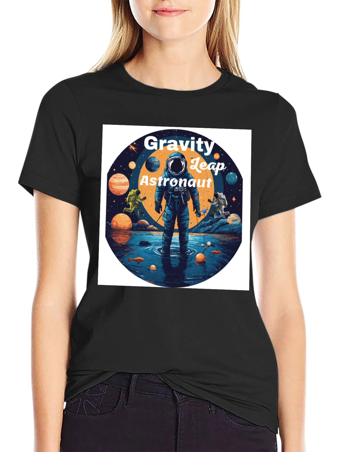 Gravity Leap Astronaut Graphic T-Shirt