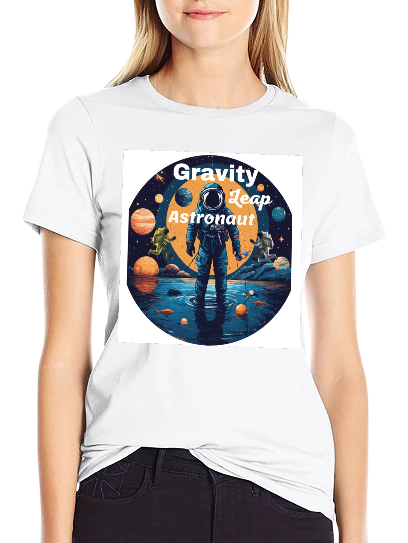 Gravity Leap Astronaut Graphic T-Shirt