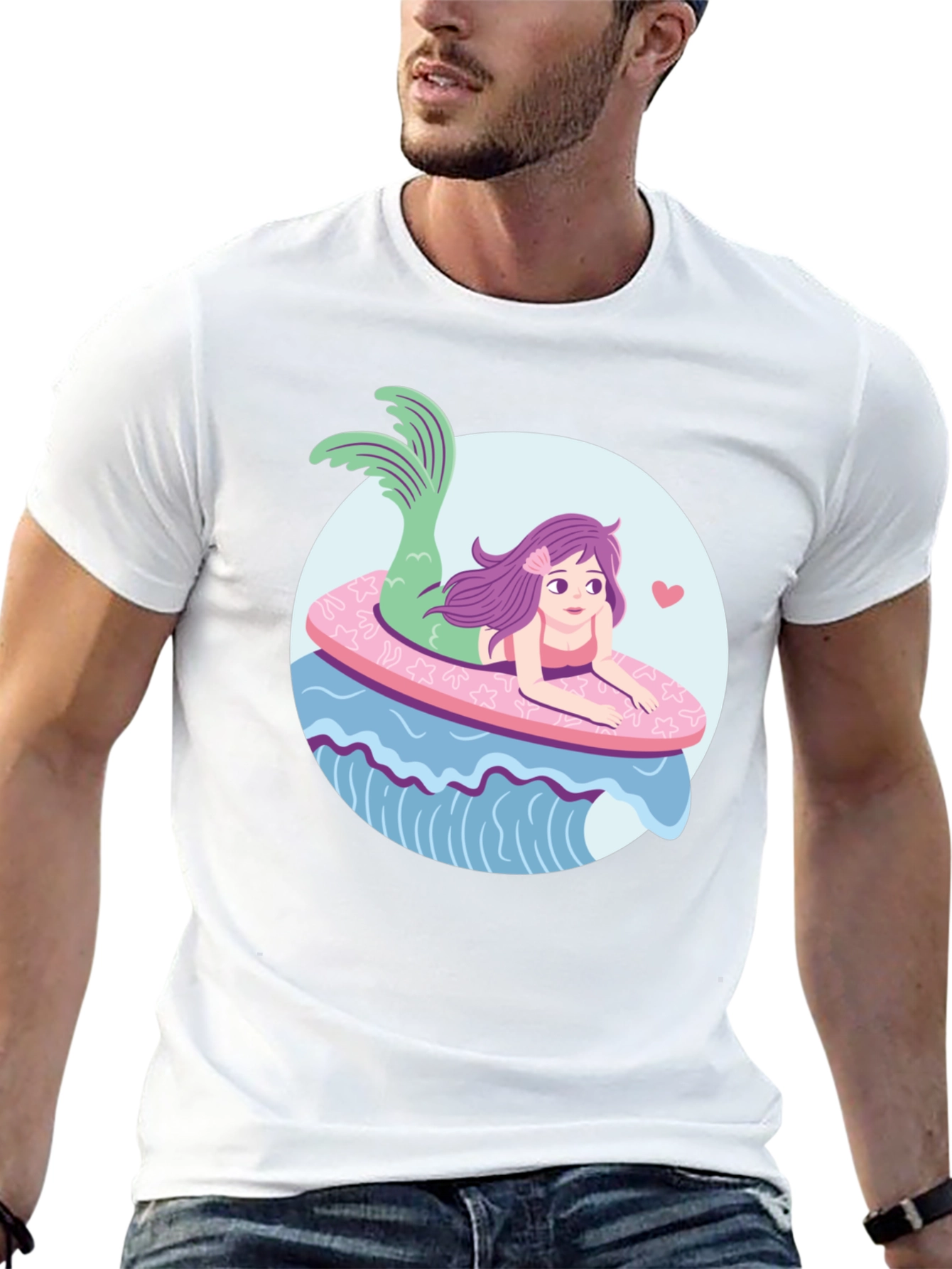 Mermaid Graphic T-Shirt - Black Cotton Tee
