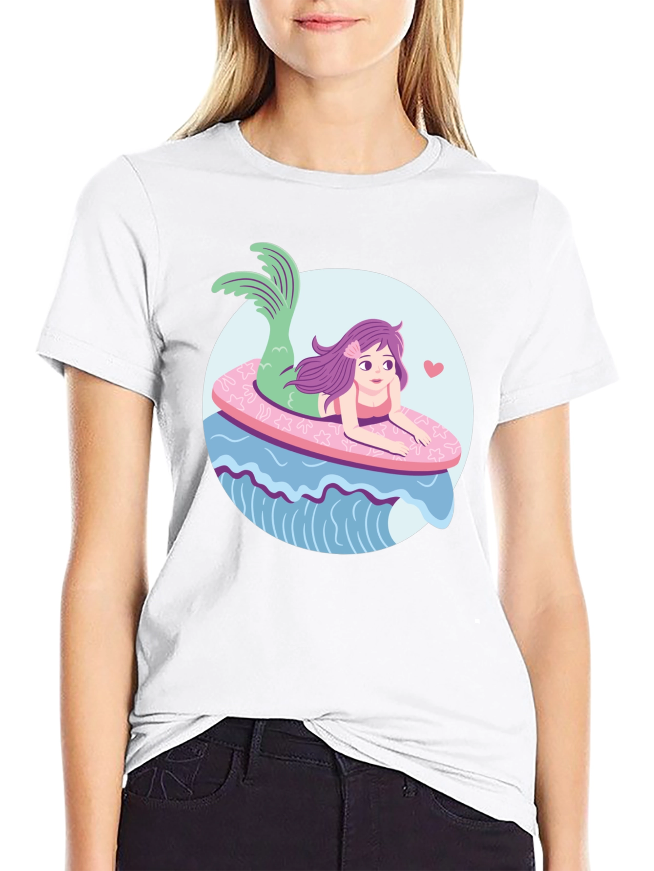 Mermaid Graphic T-Shirt - Black Cotton Tee