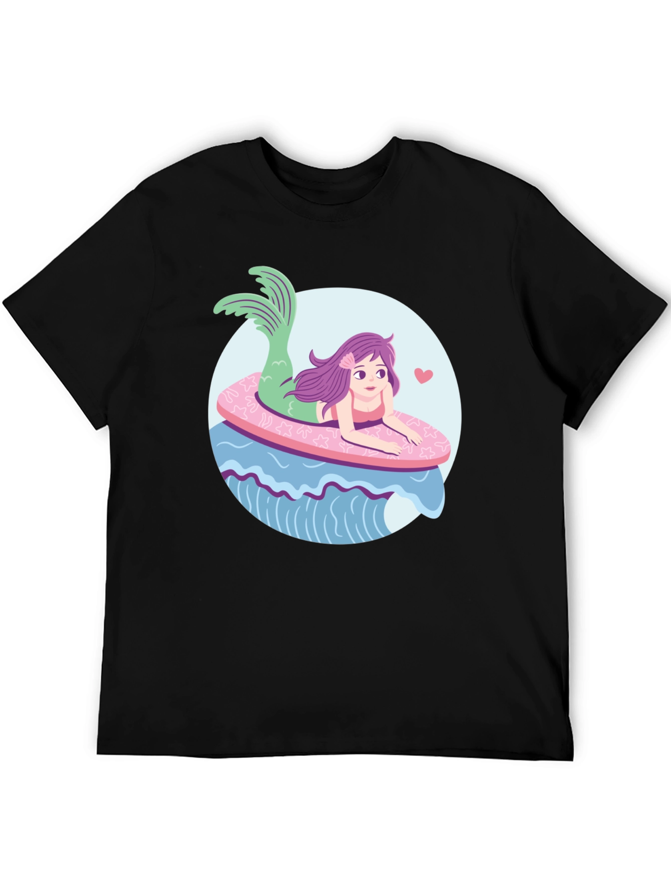 Mermaid Graphic T-Shirt - Black Cotton Tee