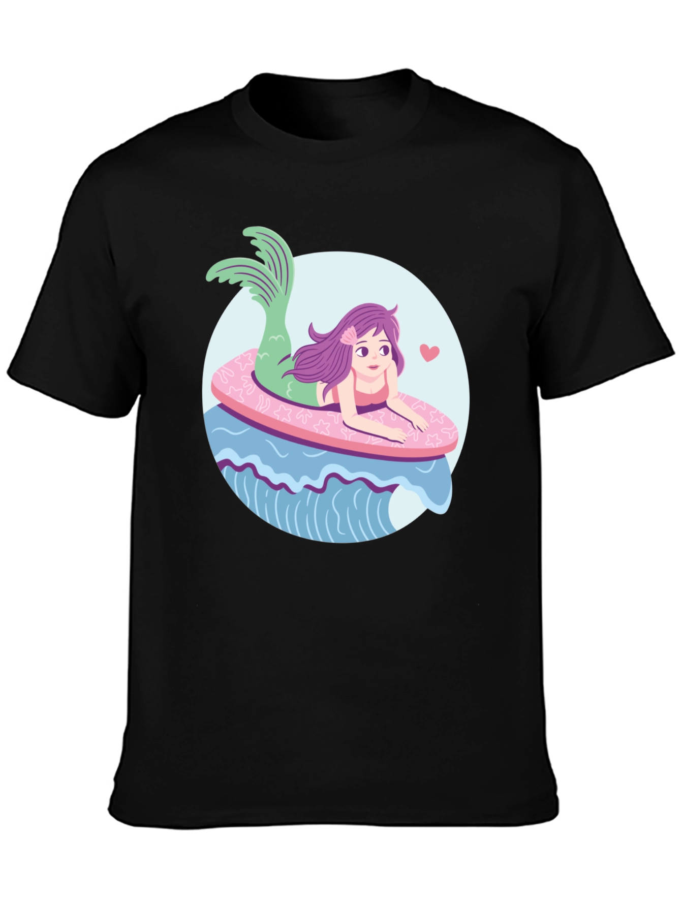 Mermaid Graphic T-Shirt - Black Cotton Tee