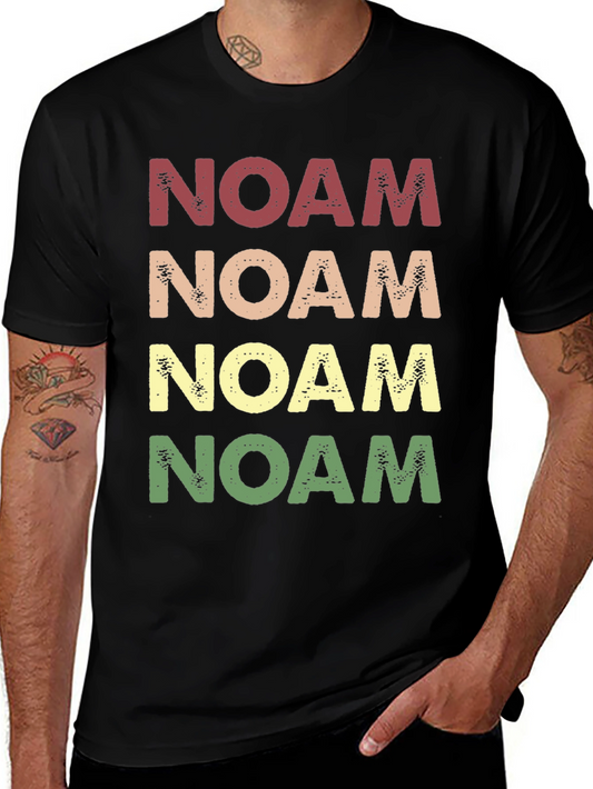 Retro NOAM Graphic Tee - Vintage Style Black T-Shirt