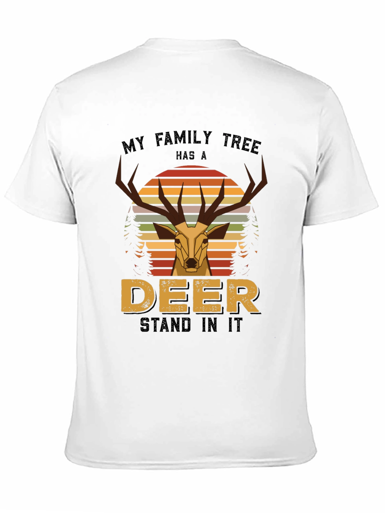 Deer Family Tree Graphic Tee - Black