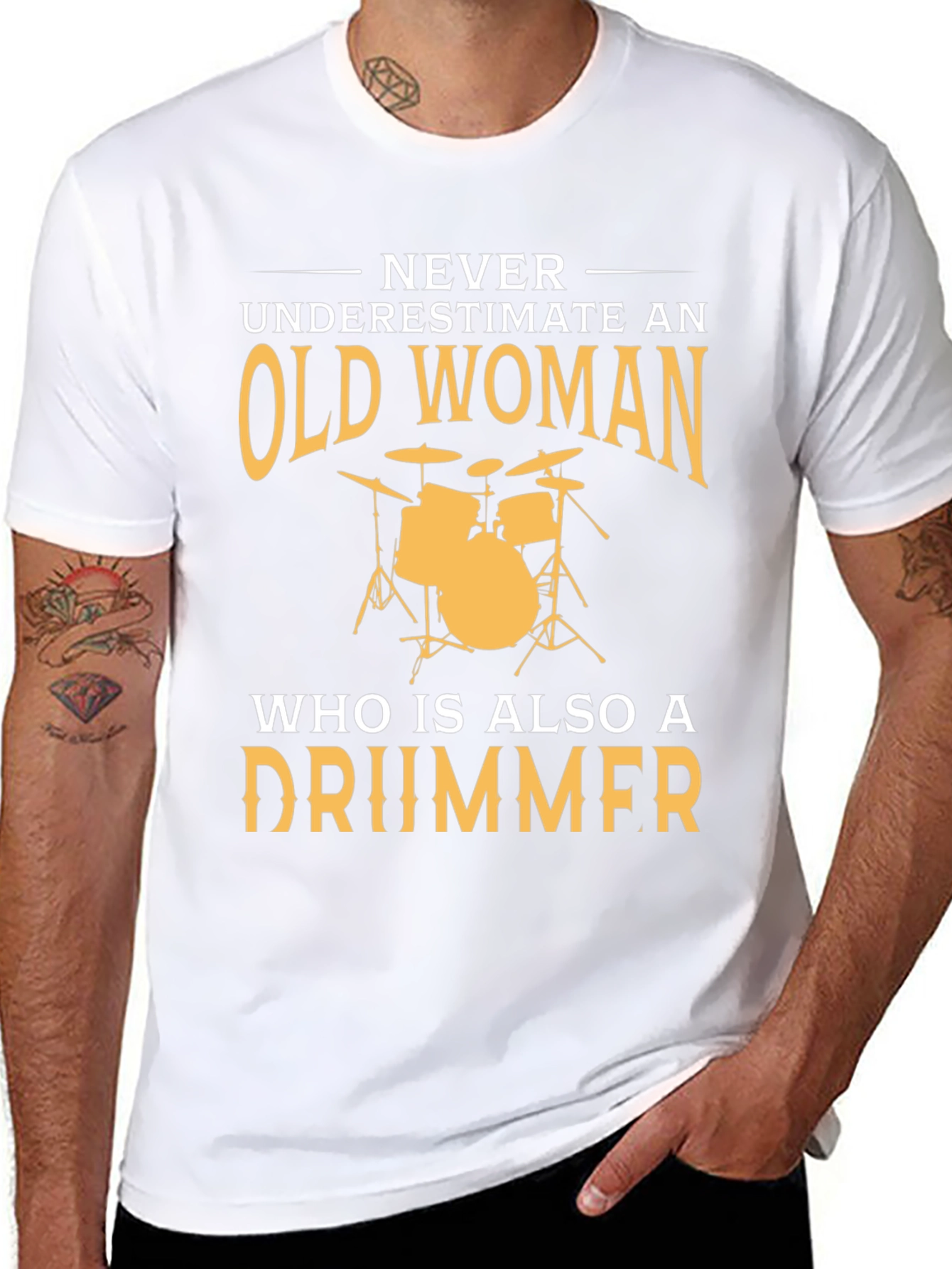 Old Woman Drummer T-Shirt - Funny Musician Tee