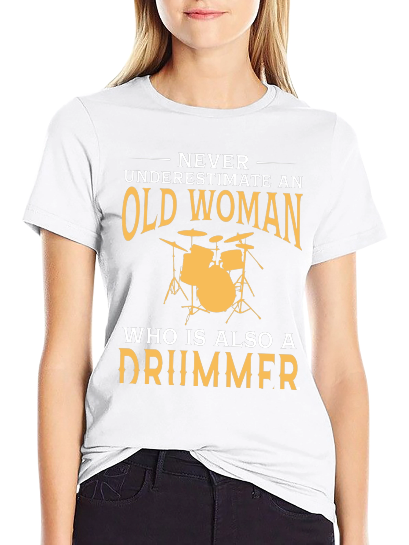 Old Woman Drummer T-Shirt - Funny Musician Tee