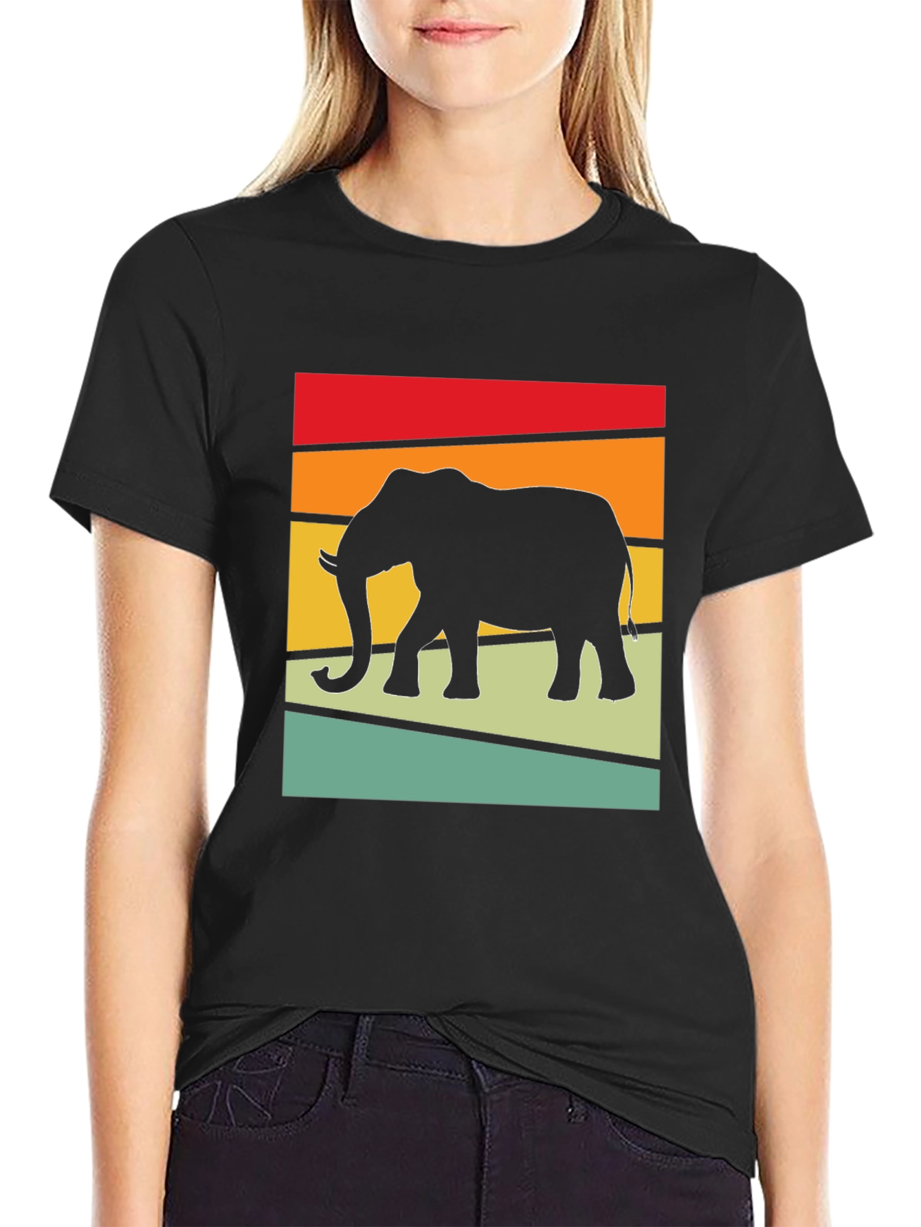 Retro Elephant Graphic Tee - Stylish Comfort