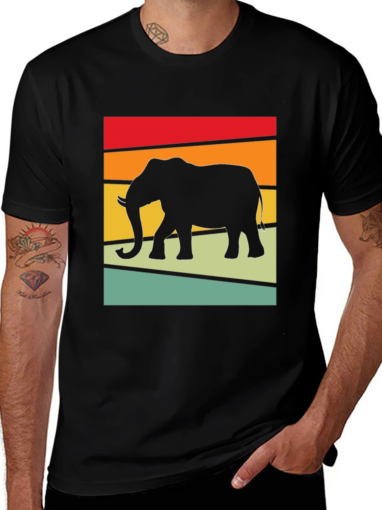Retro Elephant Graphic Tee - Stylish Comfort