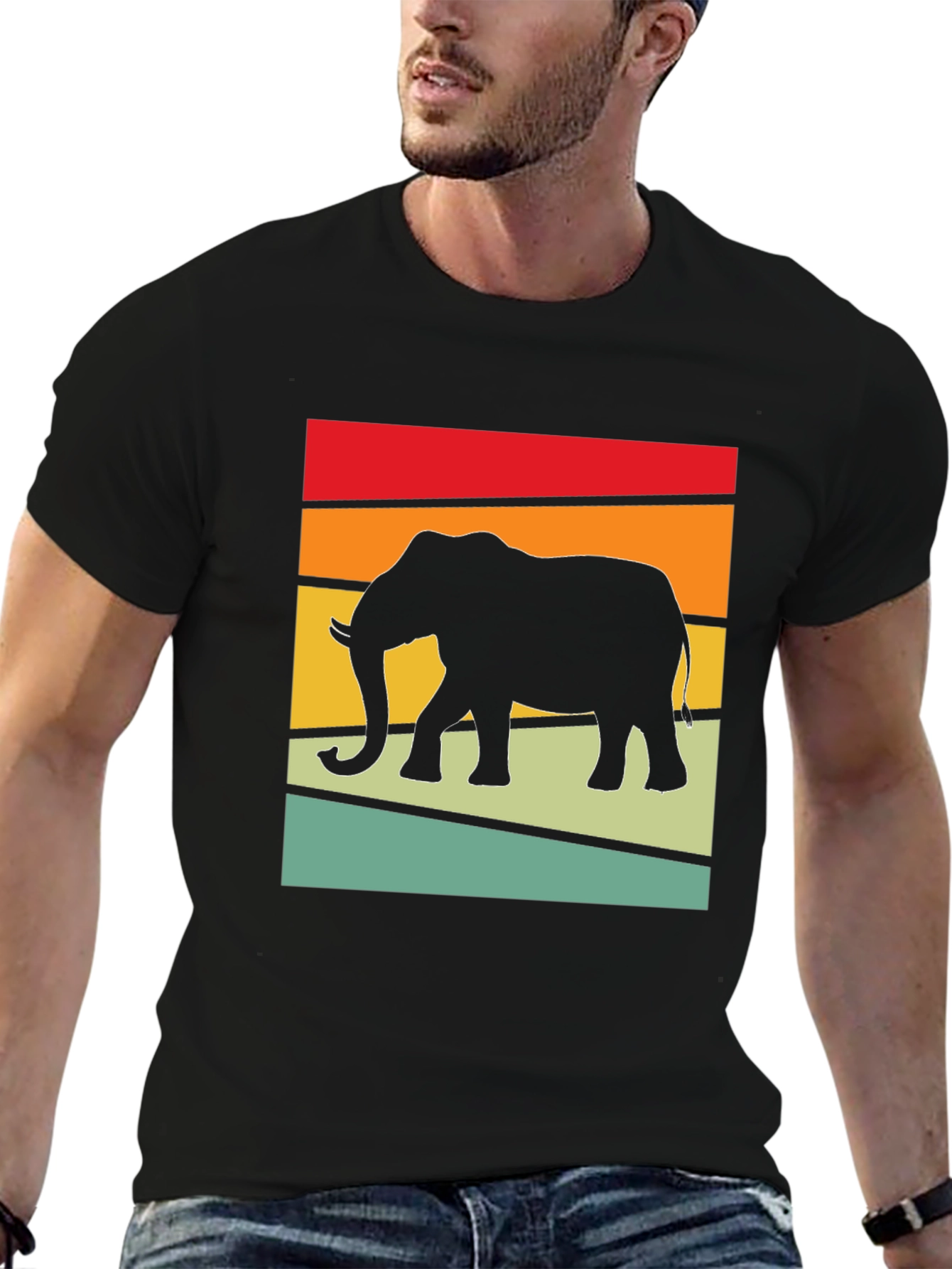 Retro Elephant Graphic Tee - Stylish Comfort