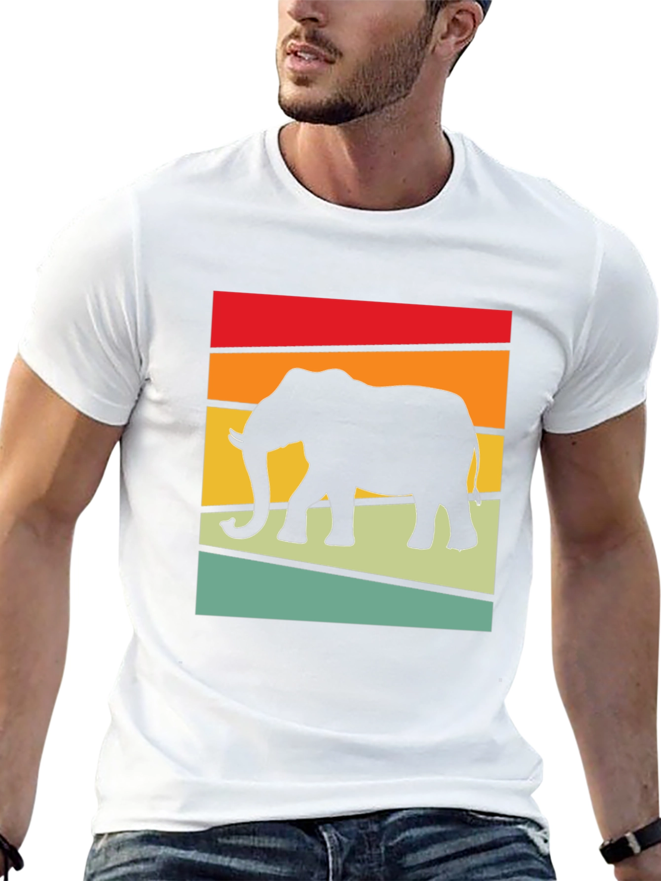 Retro Elephant Graphic Tee - Stylish Comfort