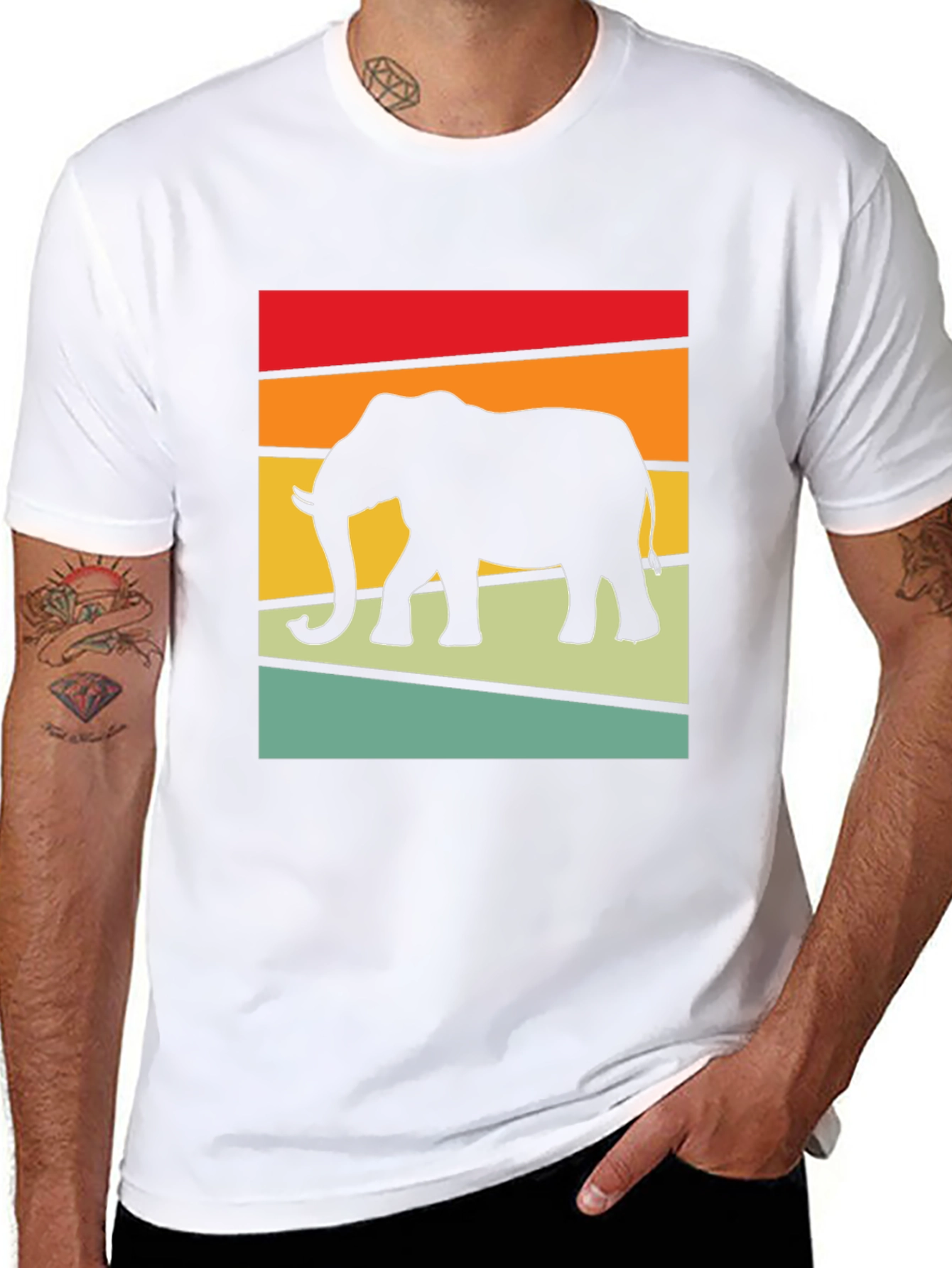 Retro Elephant Graphic Tee - Stylish Comfort