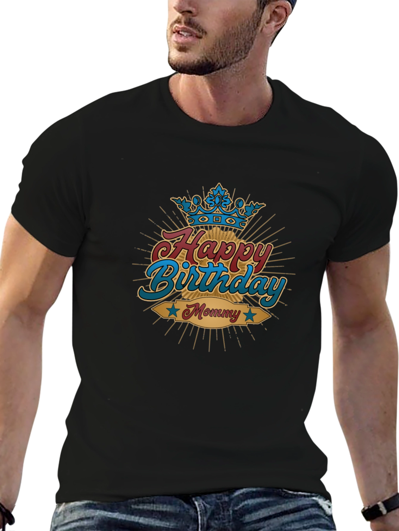 Happy Birthday Mommy T-Shirt - Black