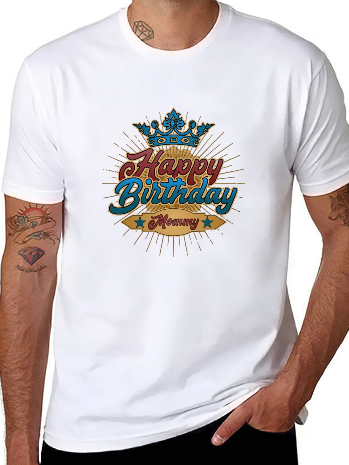 Happy Birthday Mommy T-Shirt - Black