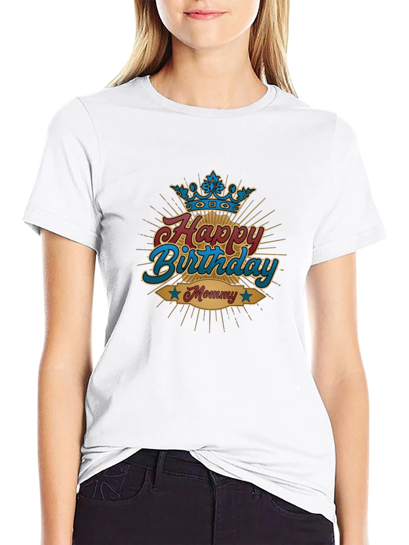 Happy Birthday Mommy T-Shirt - Black