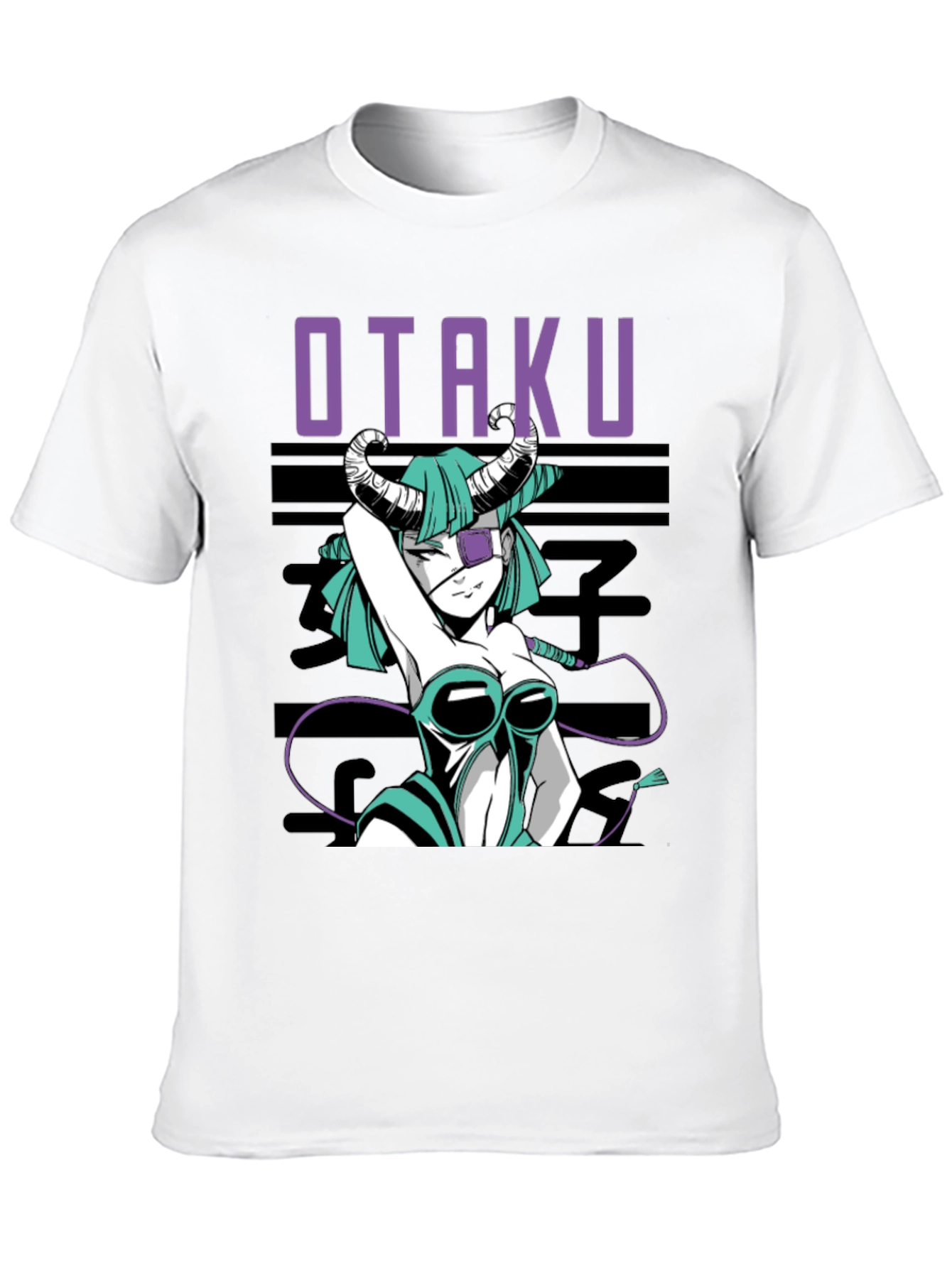 Otaku Anime Girl Graphic Tee - Black