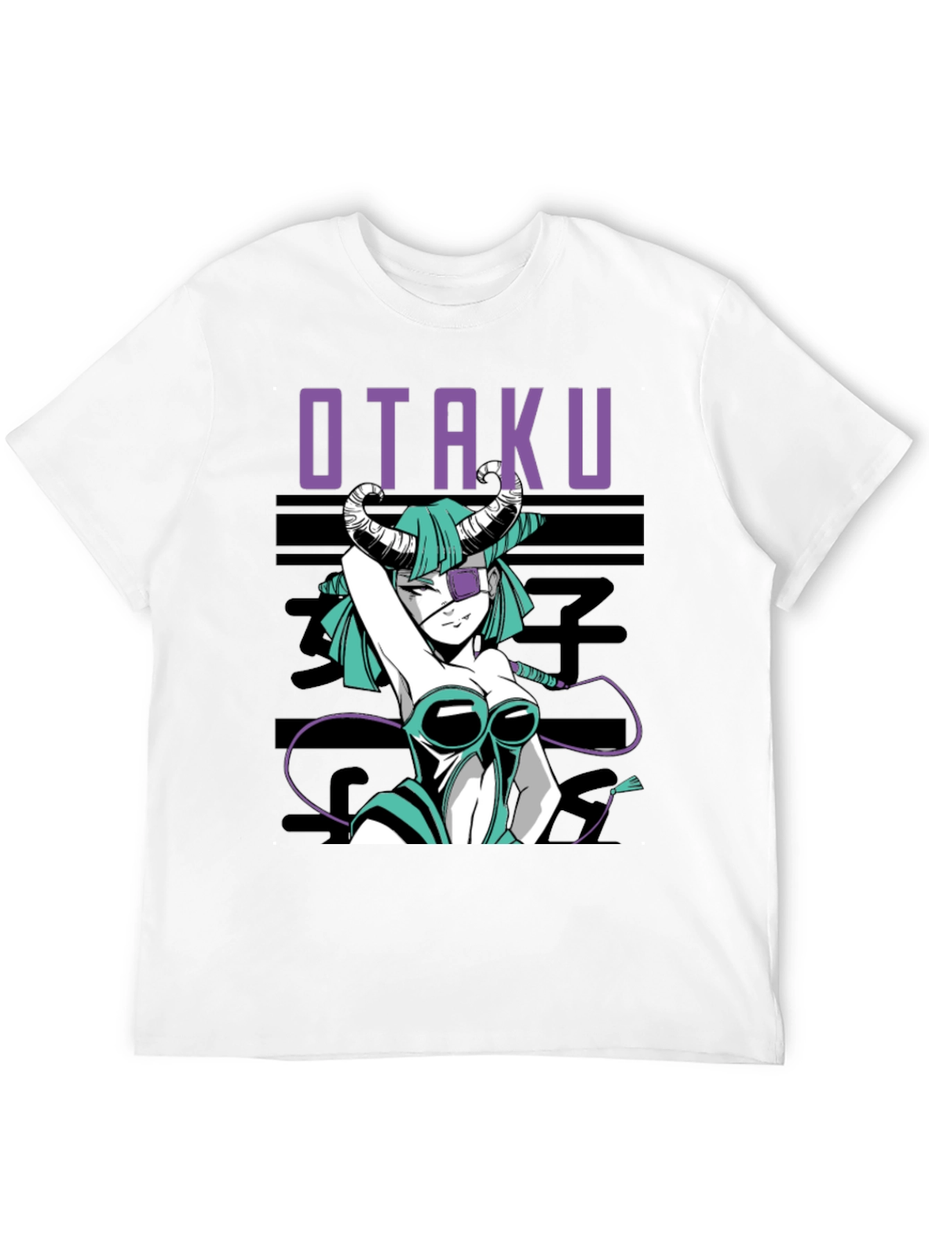 Otaku Anime Girl Graphic Tee - Black