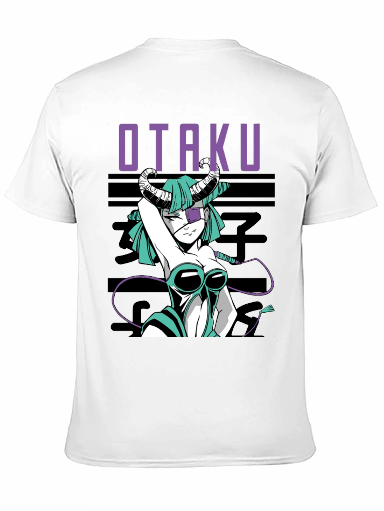 Otaku Anime Girl Graphic Tee - Black