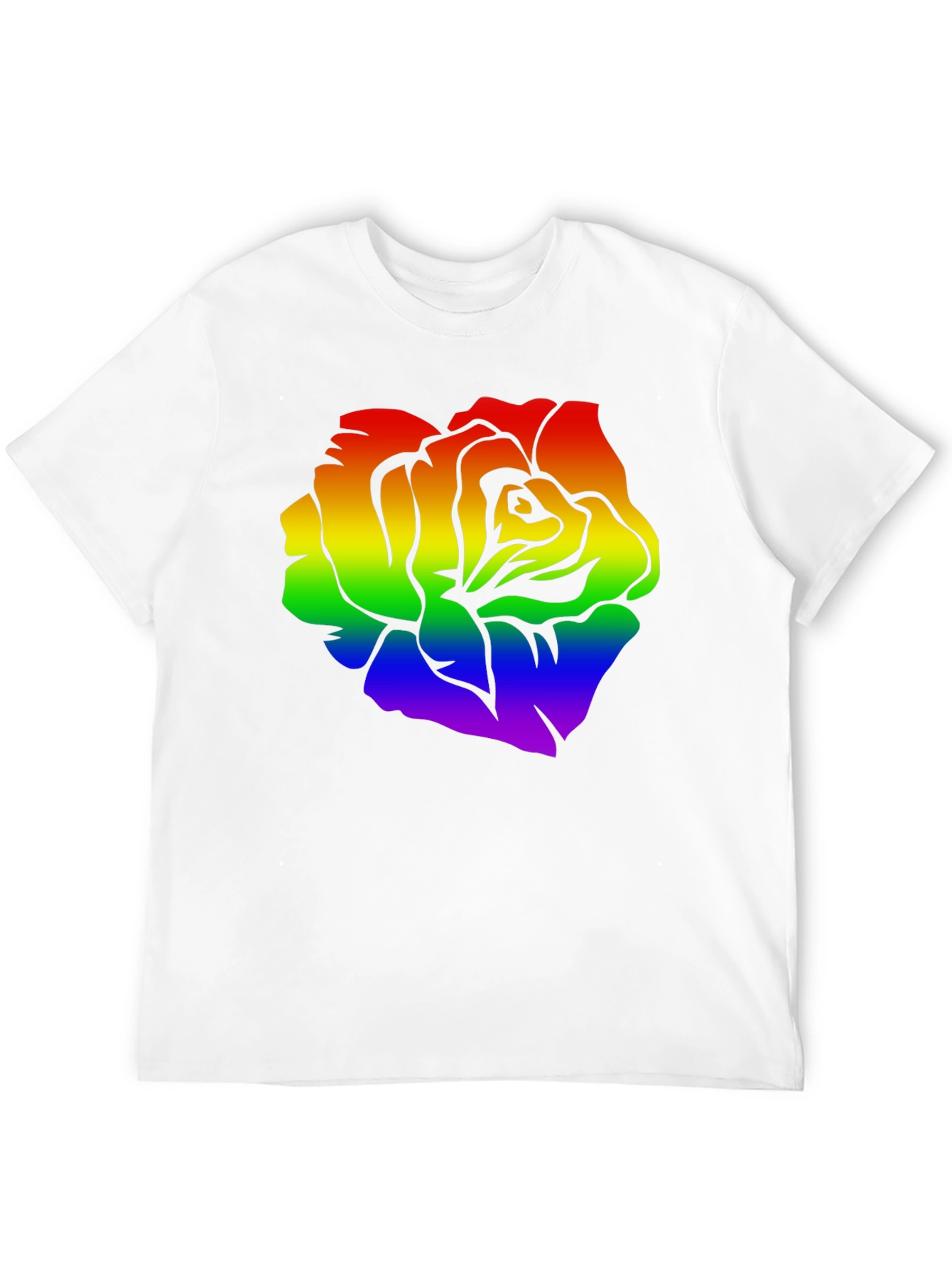 Rainbow Rose Graphic Black T-Shirt