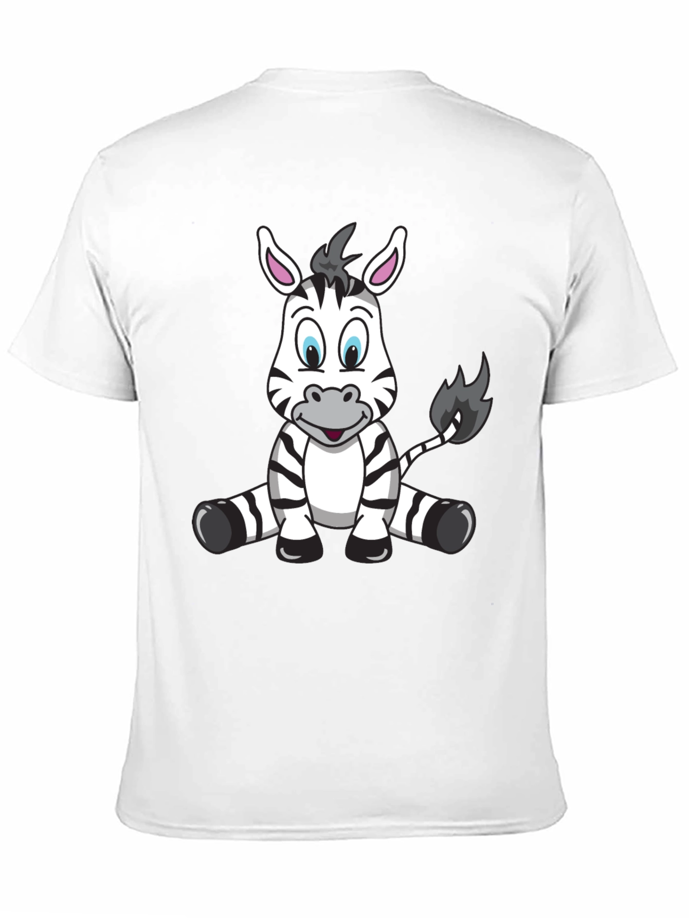 Cartoon Zebra Black T-Shirt