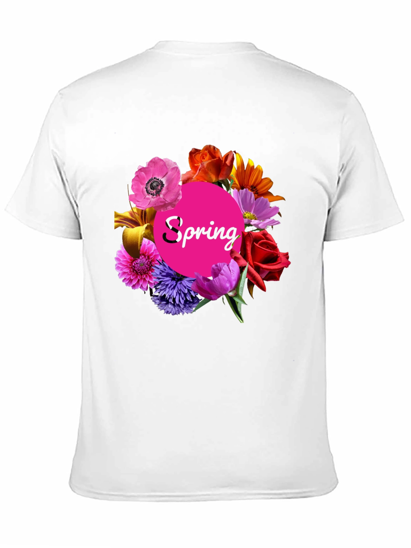 Spring Floral Black T-Shirt
