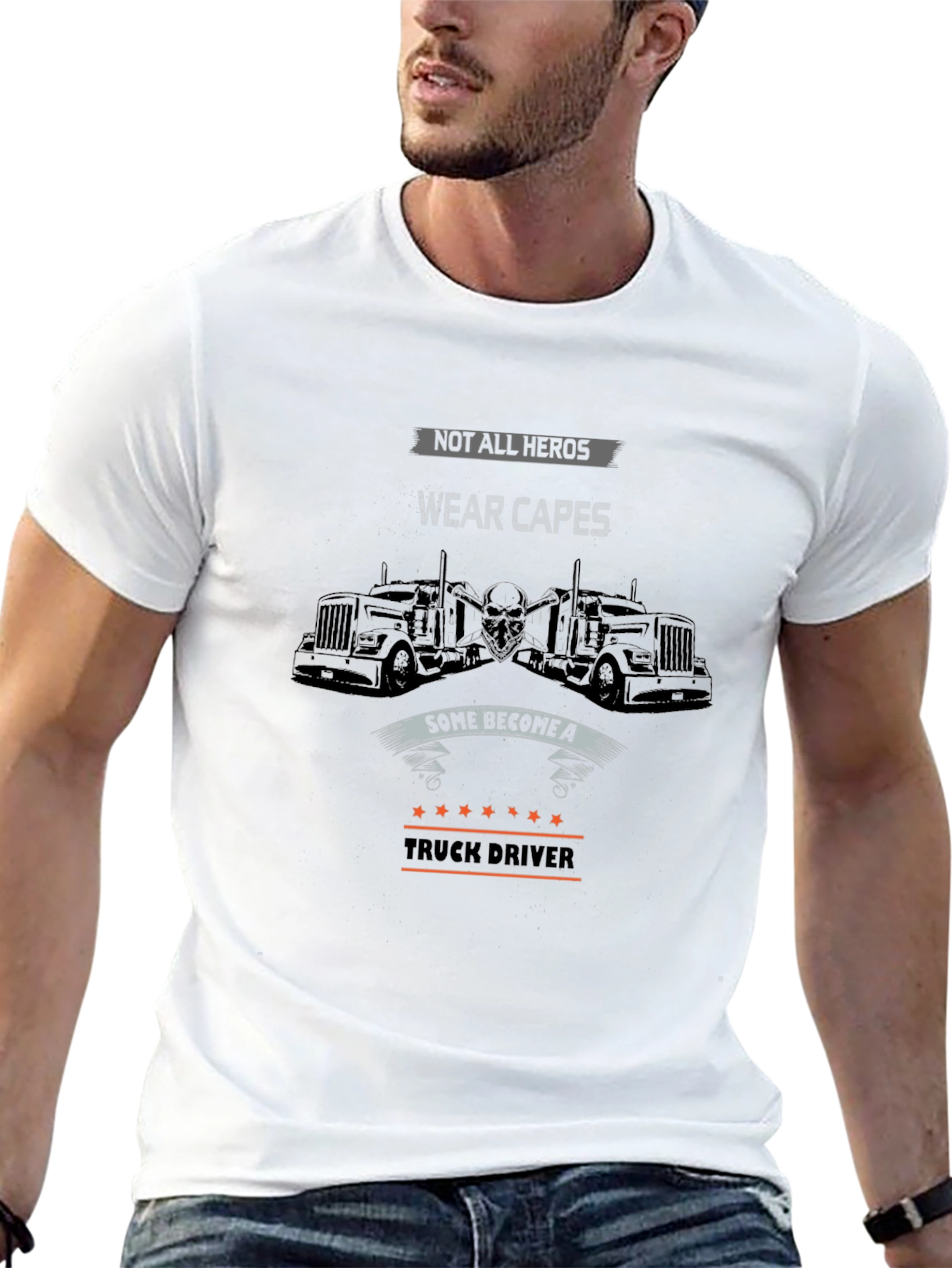 Truck Driver Hero Graphic Tee - Black