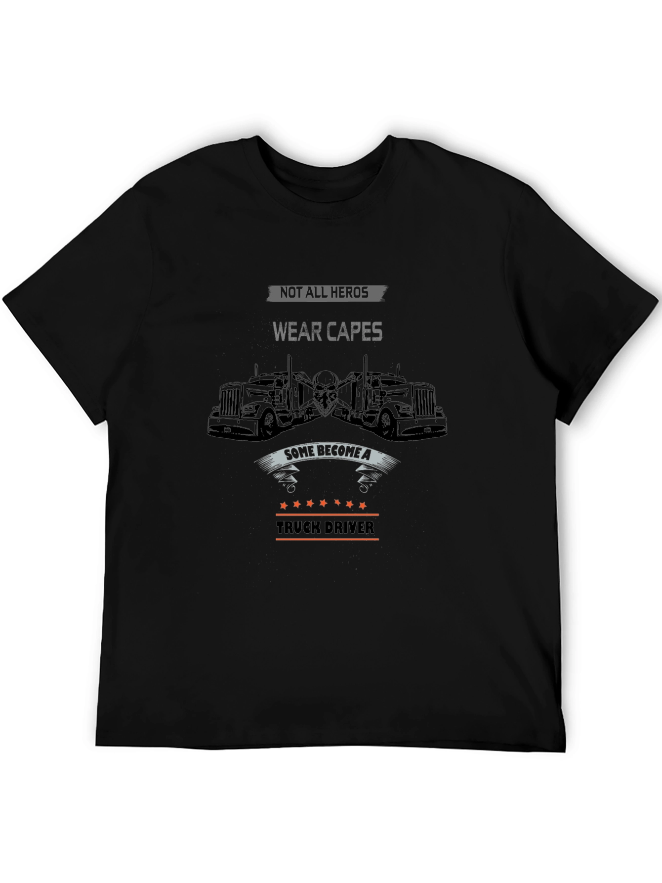Truck Driver Hero Graphic Tee - Black